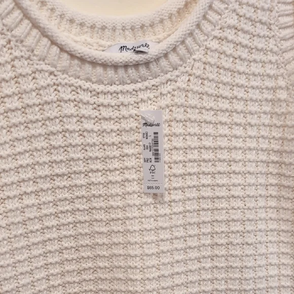 Madewell Cream Ribbed Crop Tank Top - Picture 6 of 7